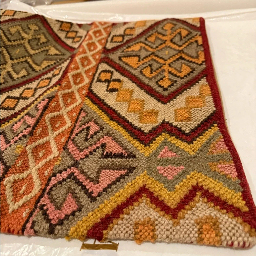 Pottery Barn Tribal Kashan Kilim Pillow Cover, Wool, 18” #2